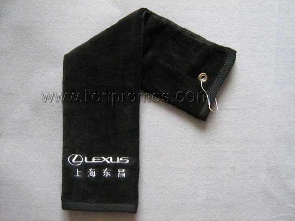 Custom Logo Embroidery Logo Car Telecome Bank Promotion Gift Cotton Golf Towel