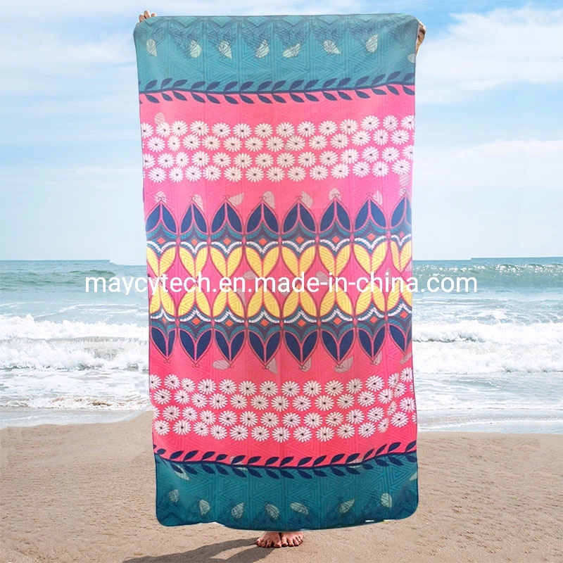 New Colorful Flower Fast Dry Beach Towel, Marine Hooded Kid's Soft Beach Travel Bath Swimming Towel