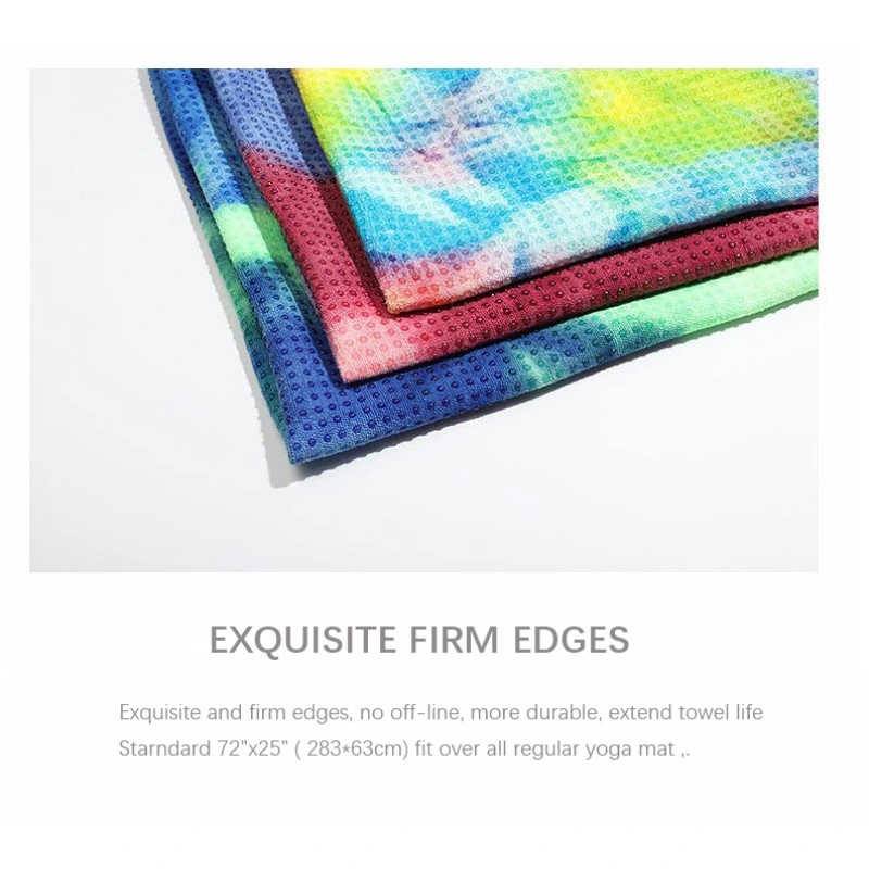 Yoga Towel Silicone Dots Tie Dye Printed Mat Yoga Towel Non Slip