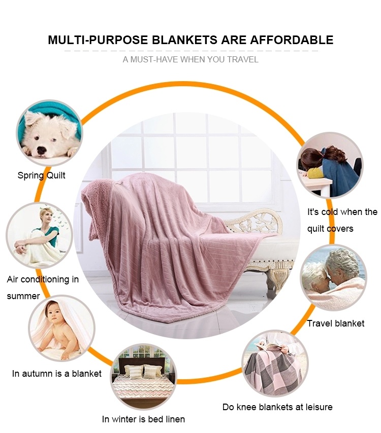 Unique Design Melange Fluffy Fleece Throw Blanket