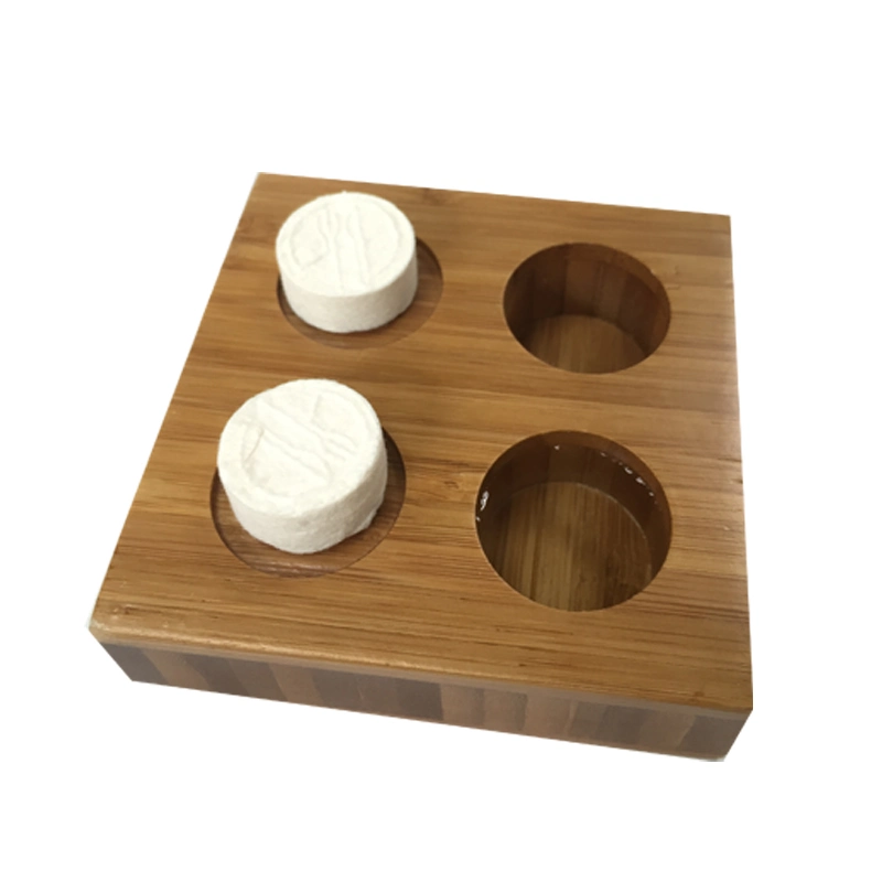 China Supplier Coin Tablet Towels Dispenser with Bamboo Material Trays for Compressed Coin Towles Magic Towel