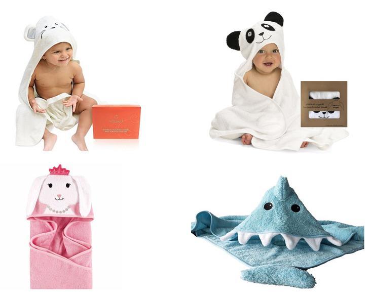 Hot Children Cute Cartoon Hooded Cloak Beach Towel Animal Printed Microfiber Baby Kids