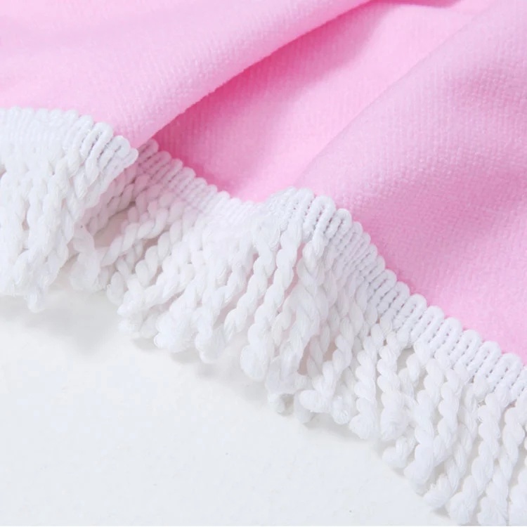 Ins Pink Flamingo Round Beach Towel Flamingo Plant Print Microfiber Towel