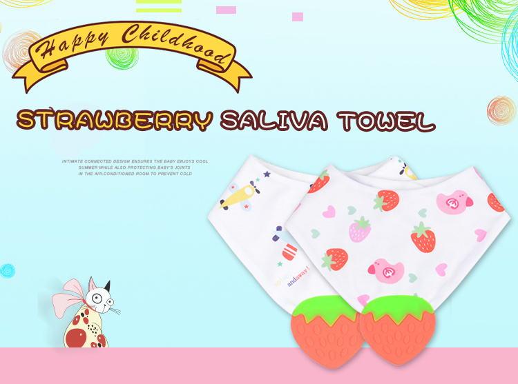 Cute Baby Slobber Towel Multifunctional Strawberry Baby Saliva Towel Baby Like Triangle Towel