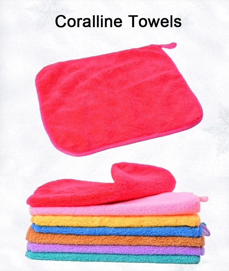 Super Water Absorbent Reusable Coral Fleece Velvet Towel for Washing