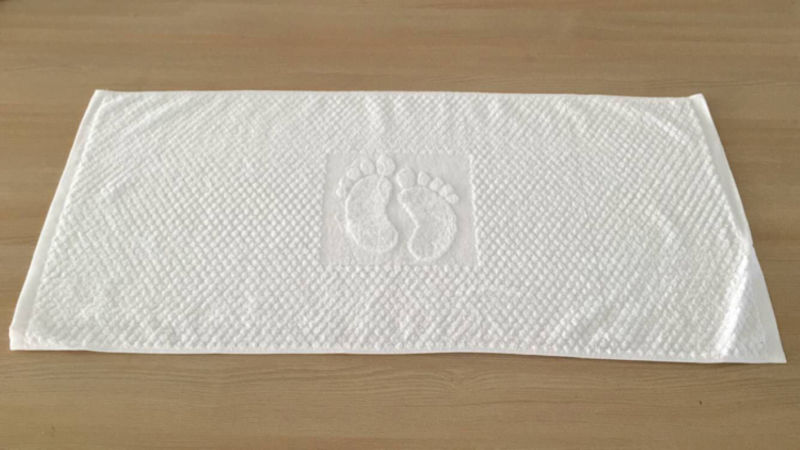 High Quality 100% Cotton Jacquard White Logo Bath Towel Beach Towel Bath Mat