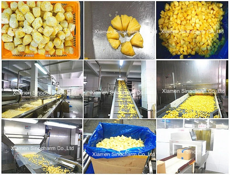Sinocharm Brc a Approved 1/8 Cut IQF Pineapple Chunks Frozen Pineapple