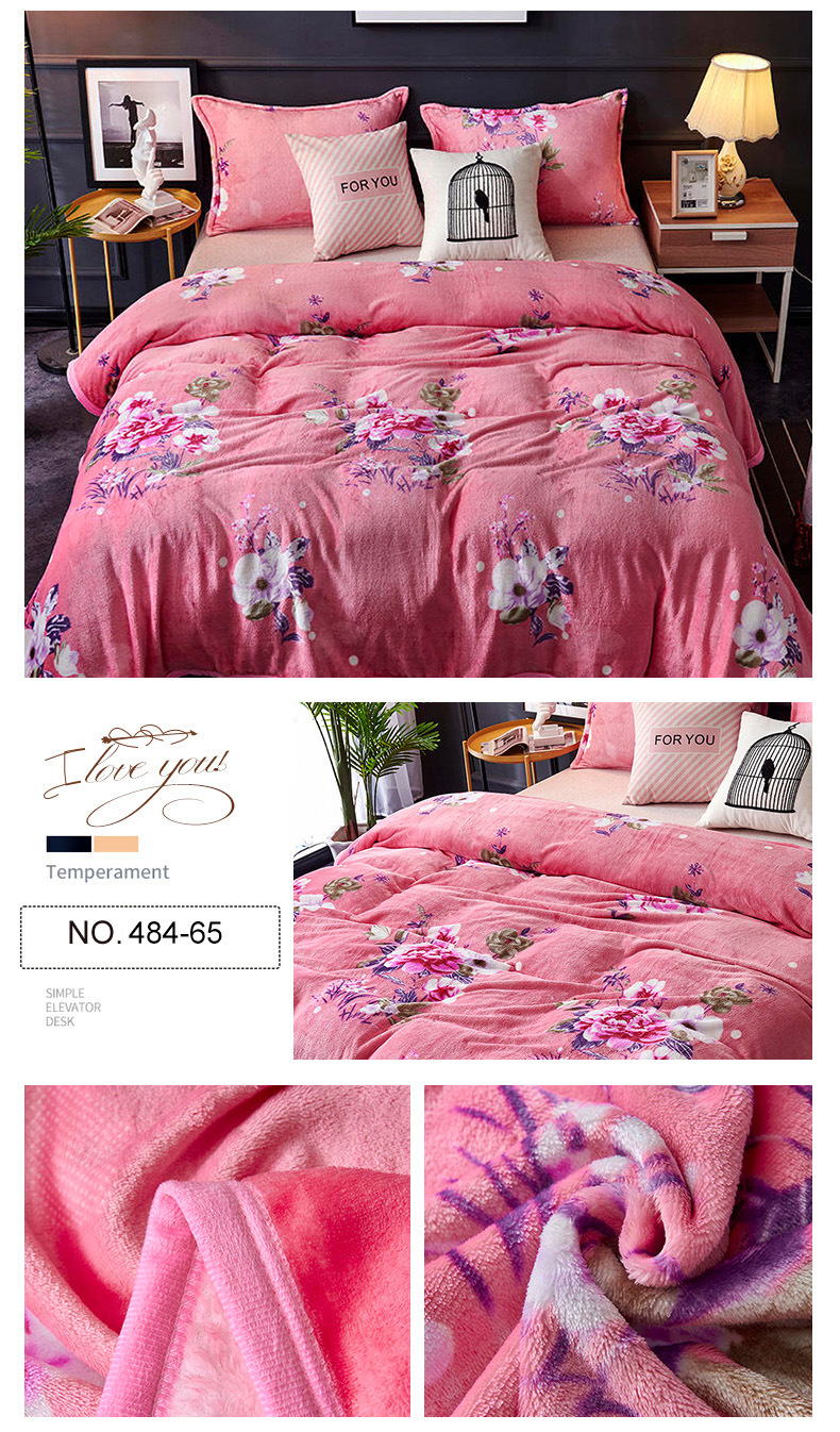 Throw Blanket Easy to Carry Dual-Sided Easy to Carry Print Floral