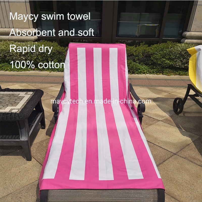 Promotional Jacquard Microfiber Towel Square Lounge Chair Cover Beach Travel Camping Bath Towel