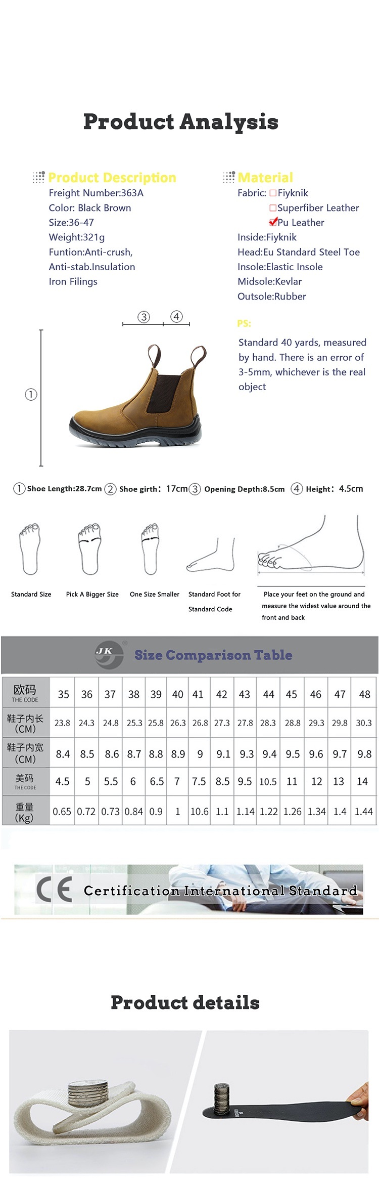 Light Weight Construction Cowboy Lightweight Armored Rigger Shoes Safety Boots for Work
