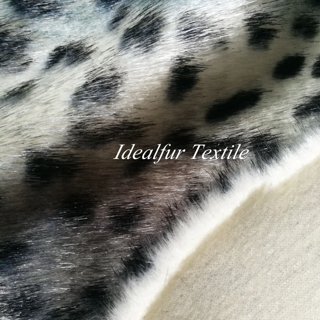 Custom Soft Leopard Print Faux Fur Printed Fabric