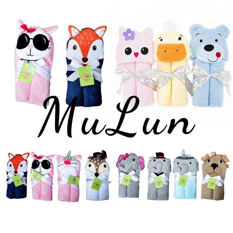 Wholesale OEM Animal Bamboo Embroidered Hooded Towel Premium Baby Hooded Towel