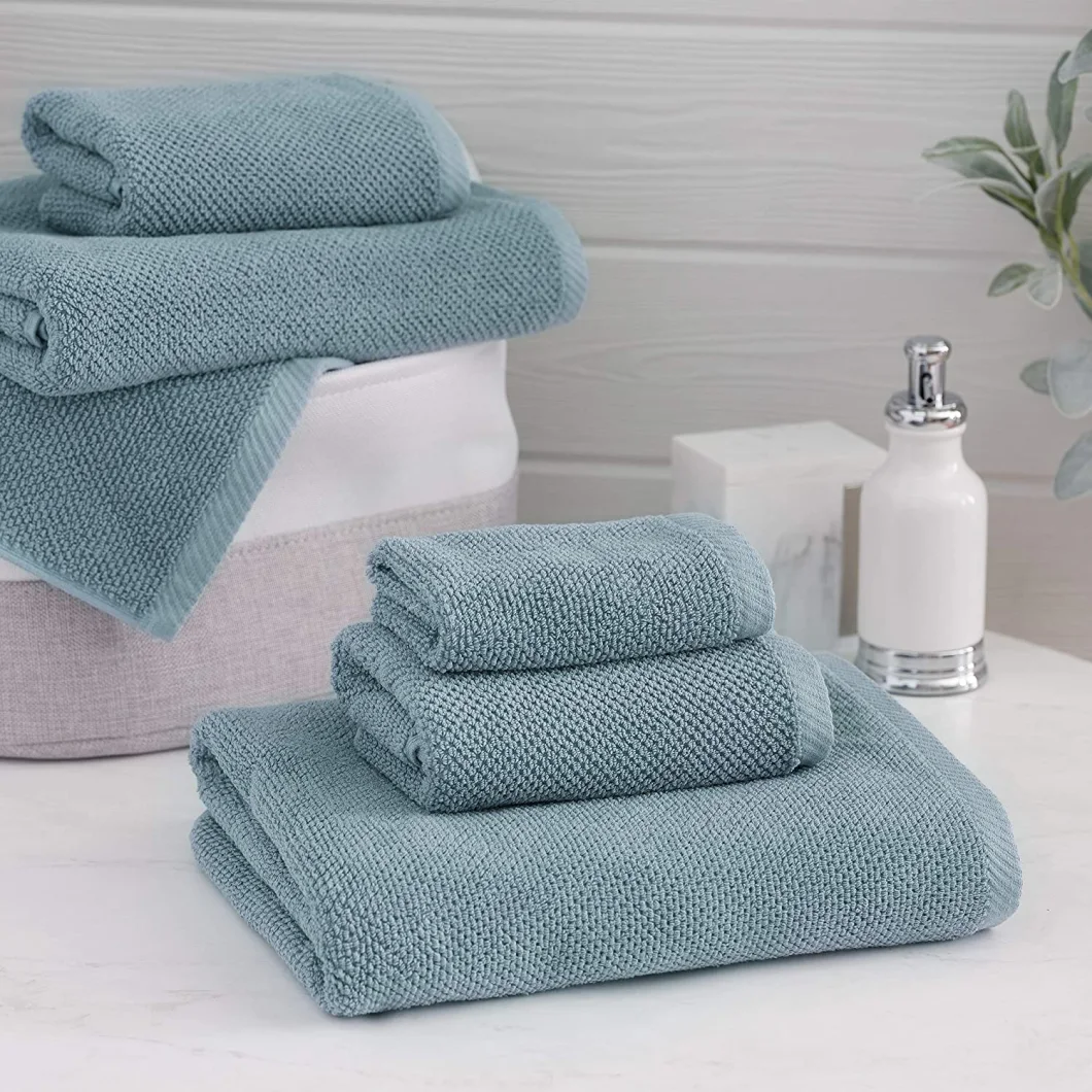 Premium 100% Cotton Towel Set Popcorn Textured Highly Absorbent Durable Low Lint Hotel & SPA Bathroom Towel