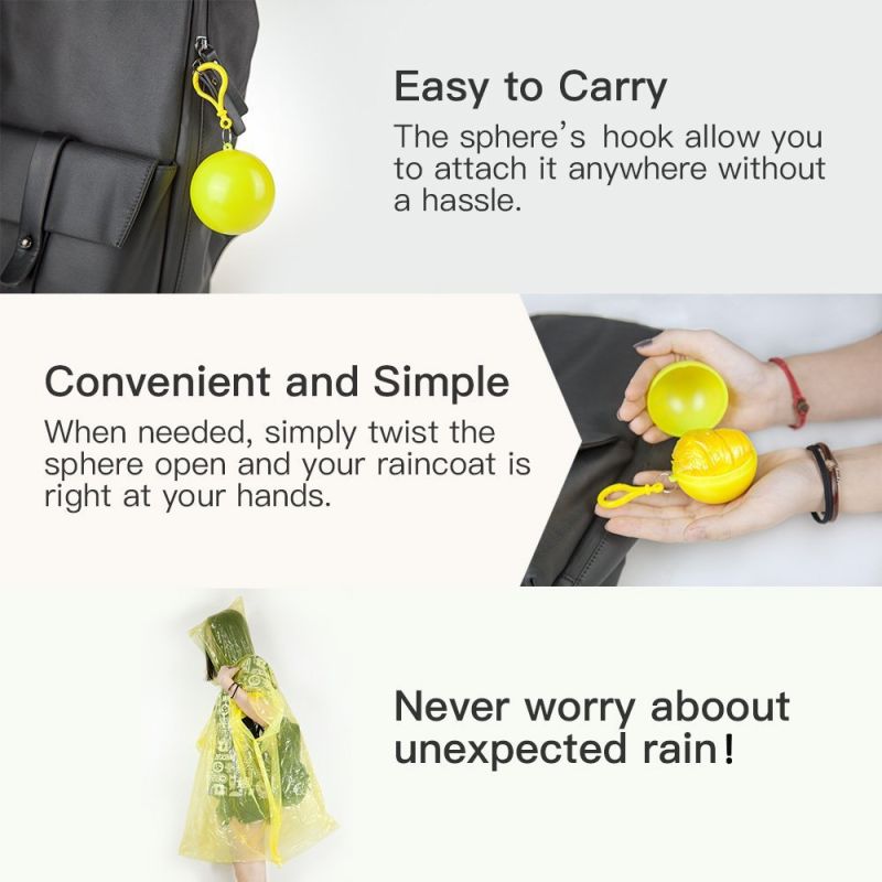 Custom Logo Promotional Reusable Eco Friendly Promotion Poncho Raincoat Ball