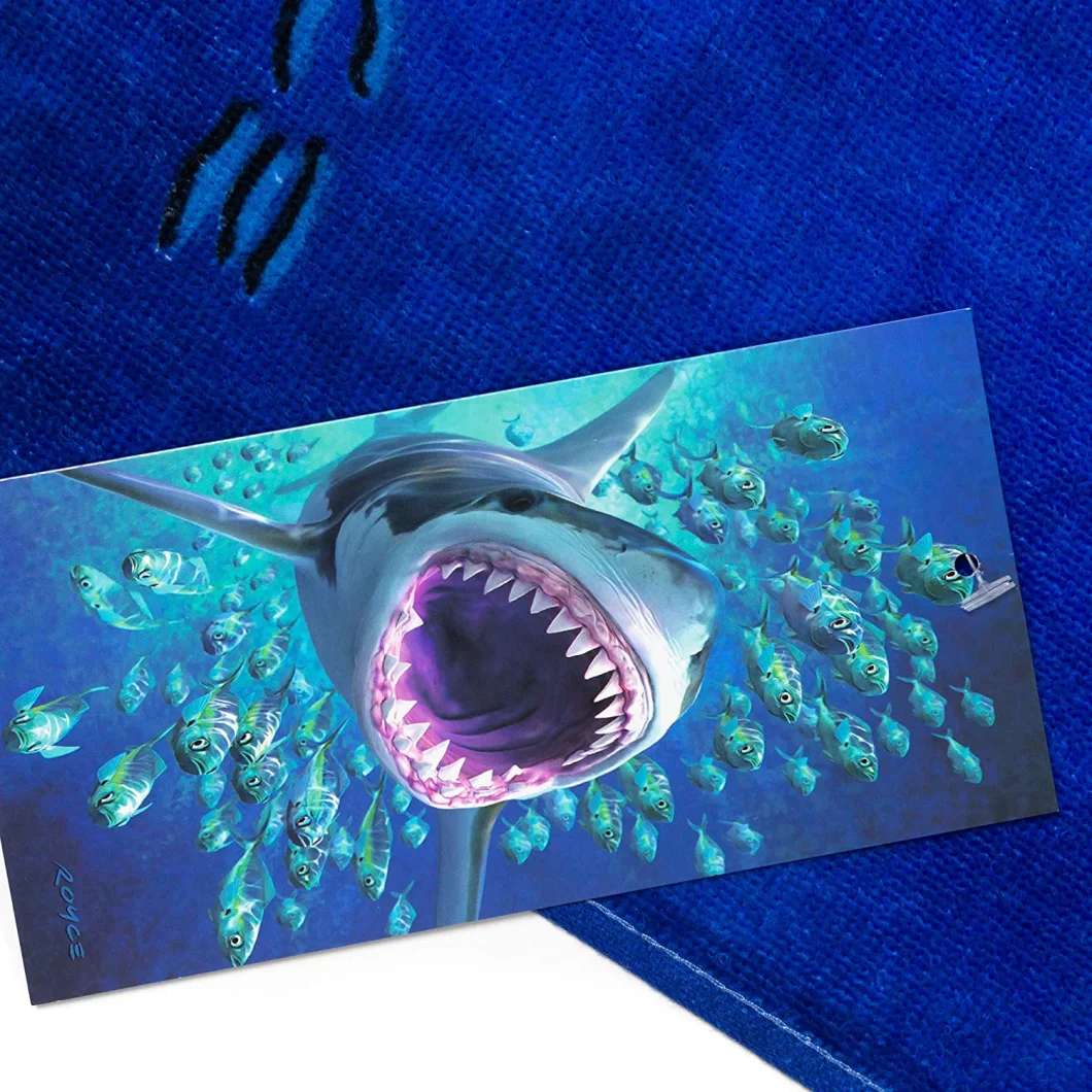 Extreme Shark Beach Towel 30 X 60 Inch 100% Cotton - Great White Shark Attack