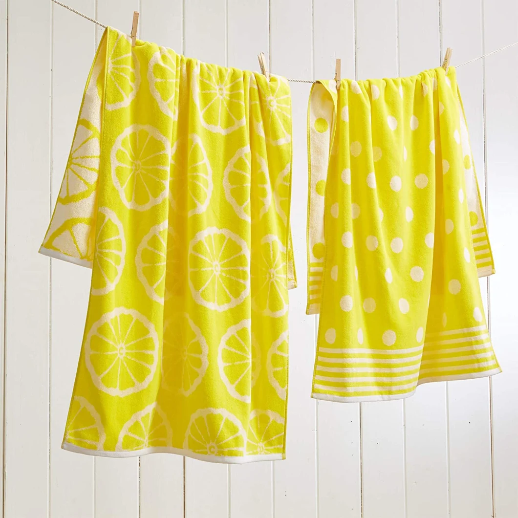 100% Cotton Jacquard Beach Towel/Soft Absorbent Quick Dry Towel Set (30