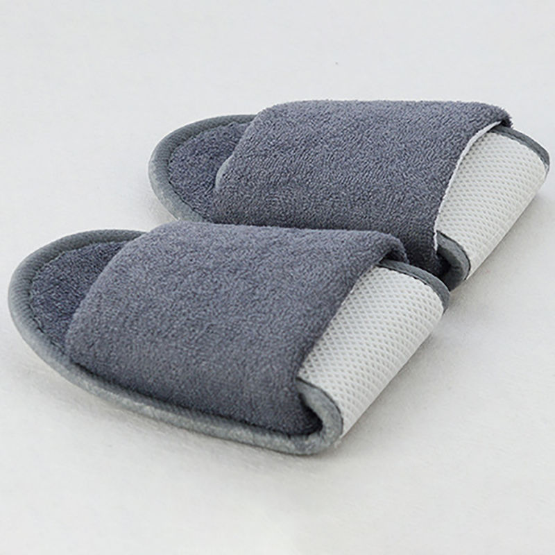 Four Colors Foldable Terry Towel Fabric Disposable Hotel Slipper