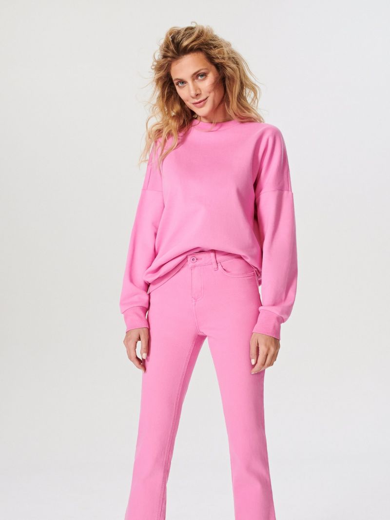 Sweet Pink Color Sport Outwear Women Hoody
