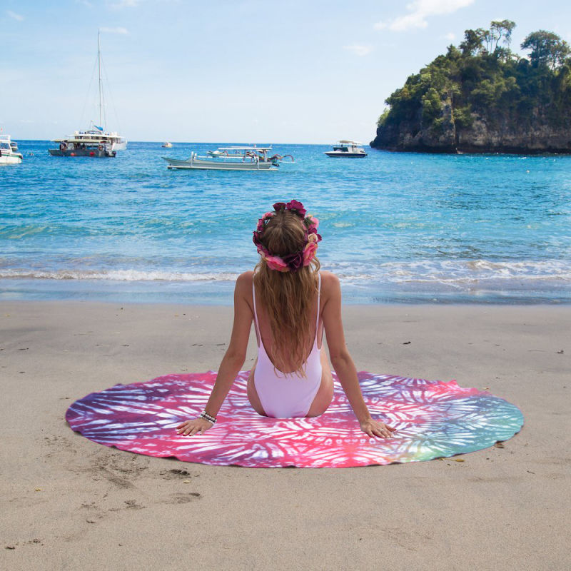 Microfiber Round Beach Towel for Outdoor
