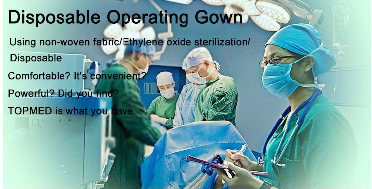 Blue Surgical Gown Reinforced Disposable Sterile Gown with Hand Towel