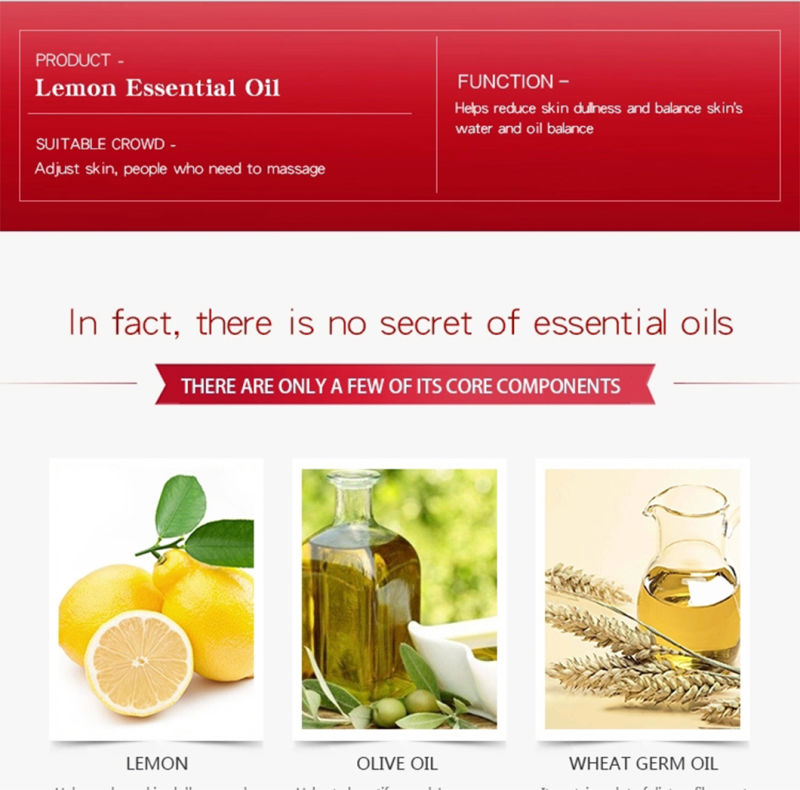 Private Label Organic 100% Essential Oil Organic Essential Lemon Oil