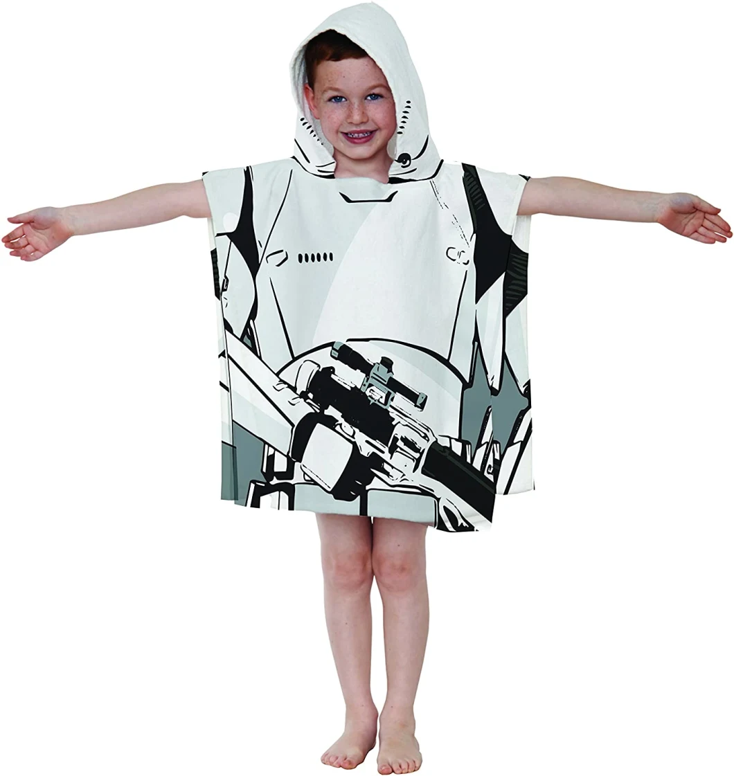 Kids Bath/Pool/Beach Hooded Poncho - Super Soft & Absorbent Cotton Towel, Measures 22 X 22 Inch