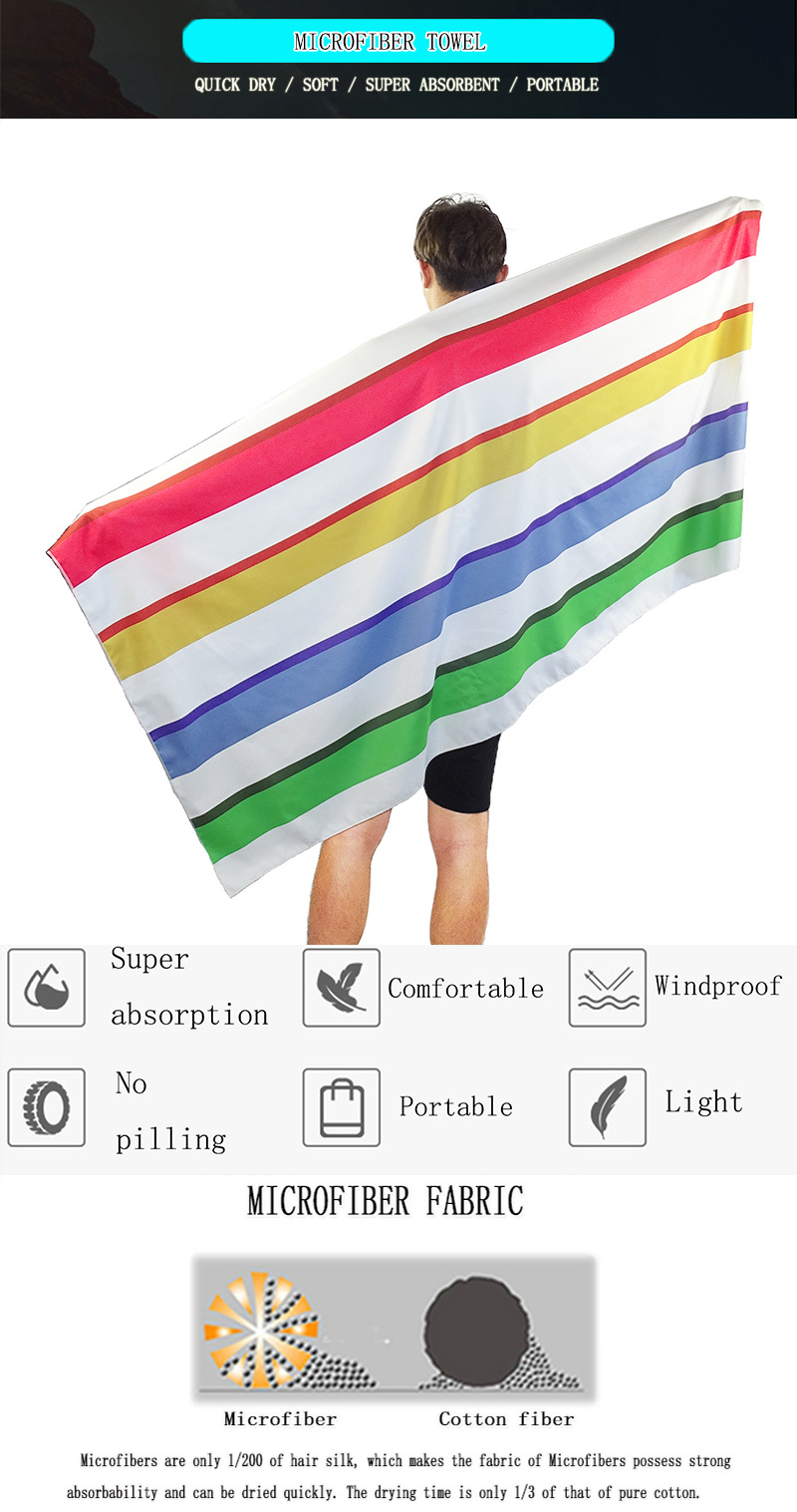 Quick Dry Cotton Like Feeling Extra Large Printed Microfiber Beach Towel