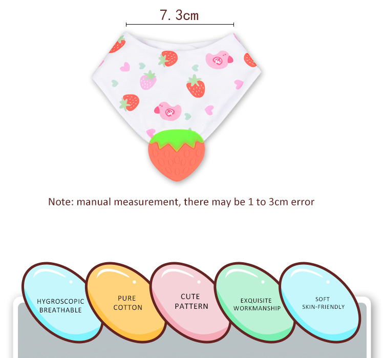 Cute Baby Slobber Towel Multifunctional Strawberry Baby Saliva Towel Baby Like Triangle Towel