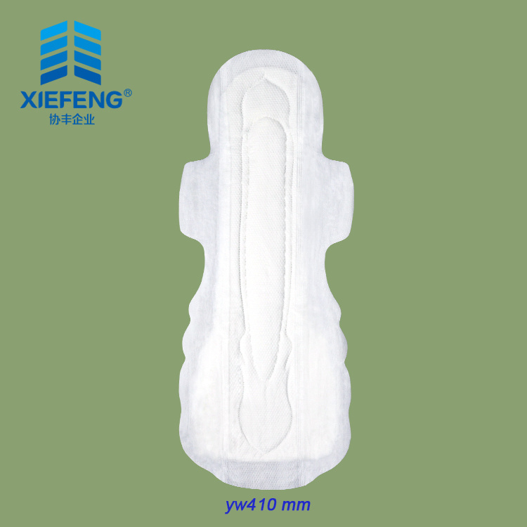 410mm Natural Soft Care Organic Cotton Menstrual Lady Pad Sanitary Napkin