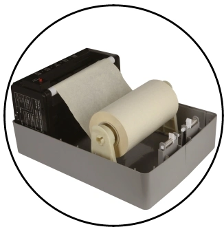 Auto-Cut Towel Roll Dispenser, External Unwind, Towel Dispenser for Towel Rolls with External Unwind