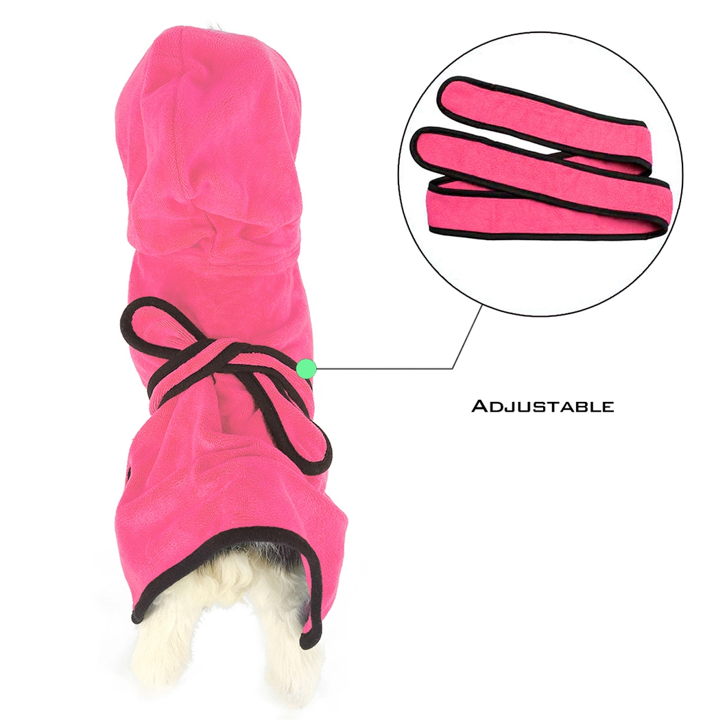 Super Absorbent Soft Towel Robe Dog Cat Bathrobe Grooming Fast Dry Pet Supply