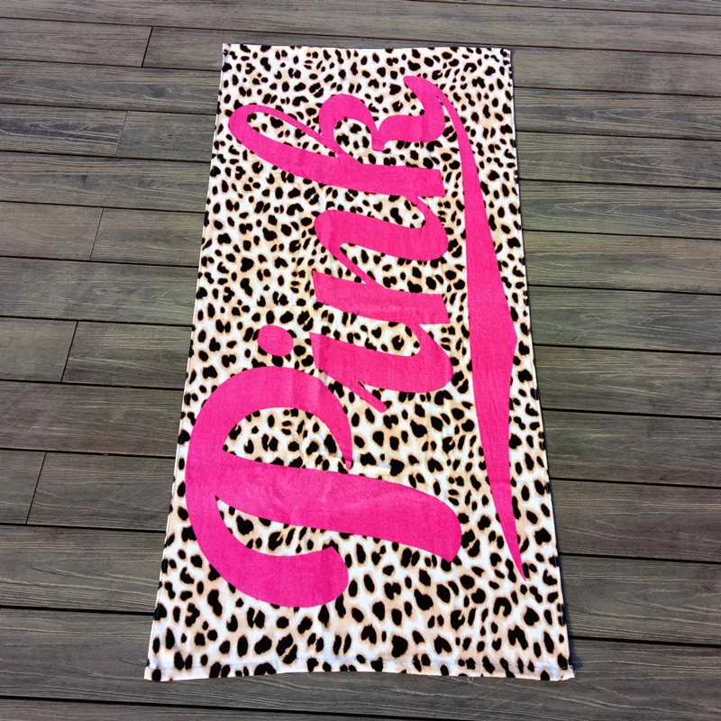 China Supplier 100% Cotton Eco Friendly Custom Design Reactive Printed Branded Logo Beach Towel for Promotion