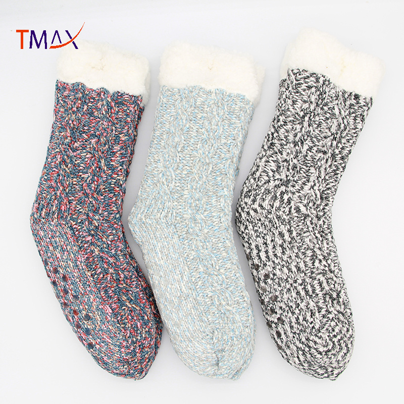 Winter Indoor Thermal Fluffy Fleece Women Fuzzy Cozy Slipper Socks