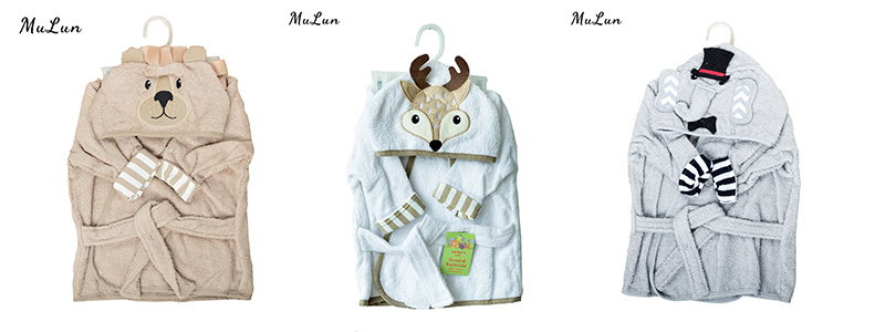 Cute Animal Baby Hooded Towel Bathrobe