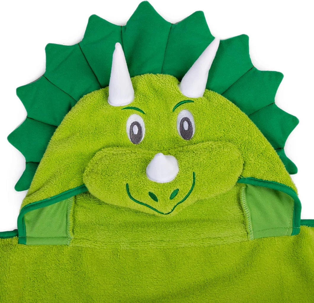 Premium Hooded Towel for Kids Dinosaur Design Ultra Soft and Extra Large 100% Cotton Bath Towel with Hood for Girls & Boys by Little Tinkers World