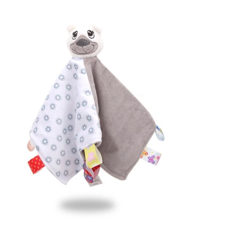Ncie Baby Toys Soft Hand Towel Cotton Towel with White Different Pattern Baby Comforter Toys Plush Bear Toy