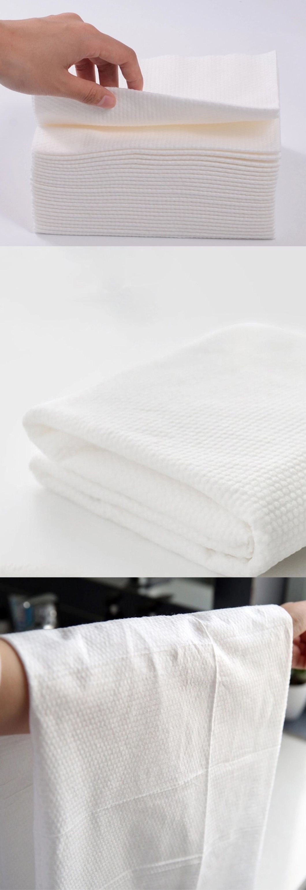 Hotel Body and Face Cleaning Linen Feel Quick Dry Non Woven Disposable Spunlace Bath Towel