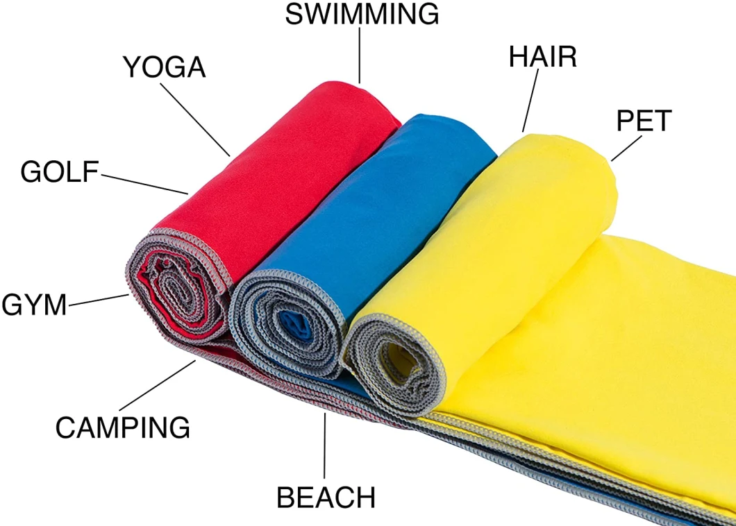 All Purpose Microfiber Towels for Yoga, Gym, Beach, Camping, Bathing & Cleaning