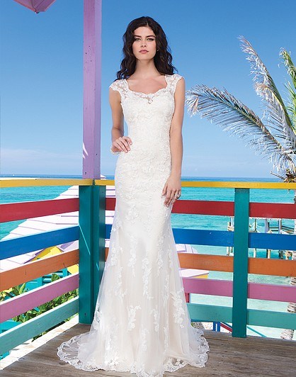 Tulle Beach Boho Bridal Wedding Gown Lace Wedding Dresses