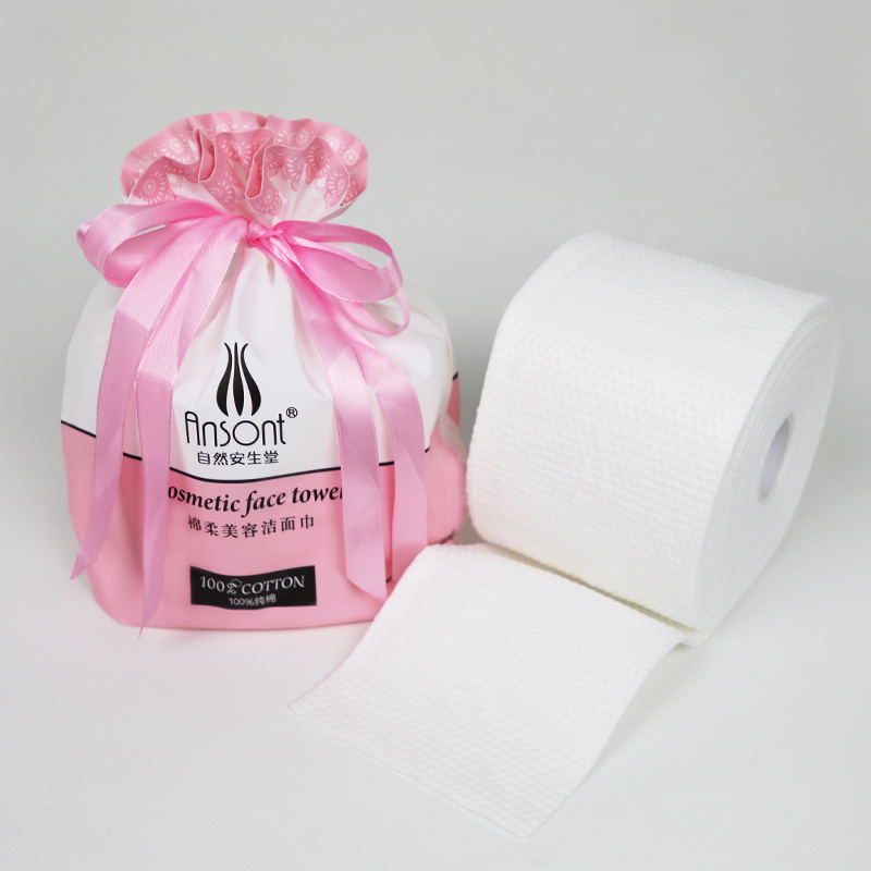 Cosmetic Dry Tissue Makeup Remover Tissue 100% Cotton Biodegradable Wipes