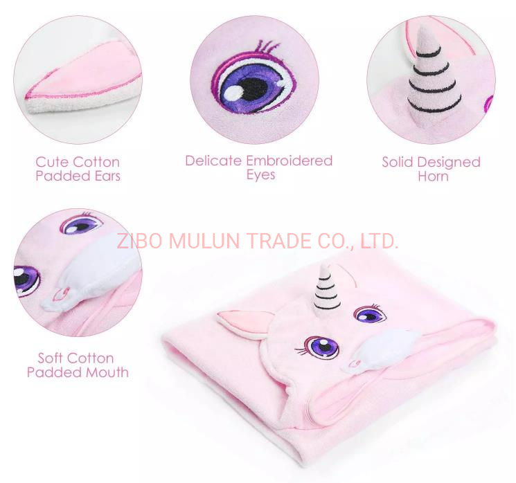 Customized Wholesale Soft Cute Cotton Bath Towels Hooded for Baby