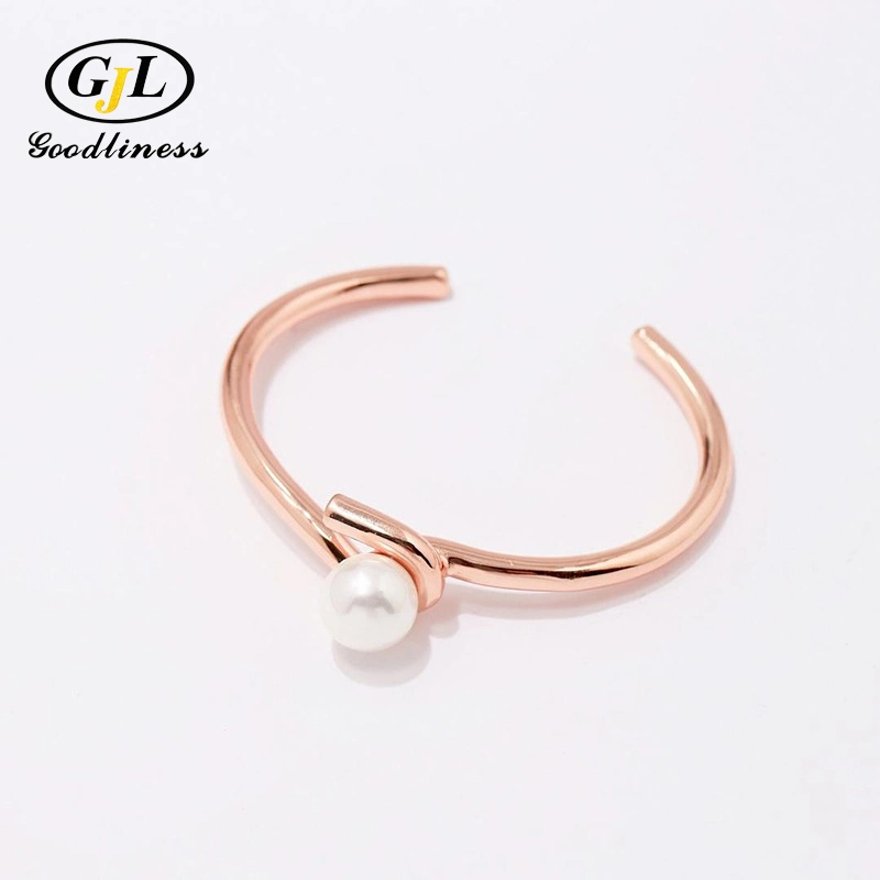 Simple High Quality Peal Bangle Rose Gold 14K Gold Plated Jewellery