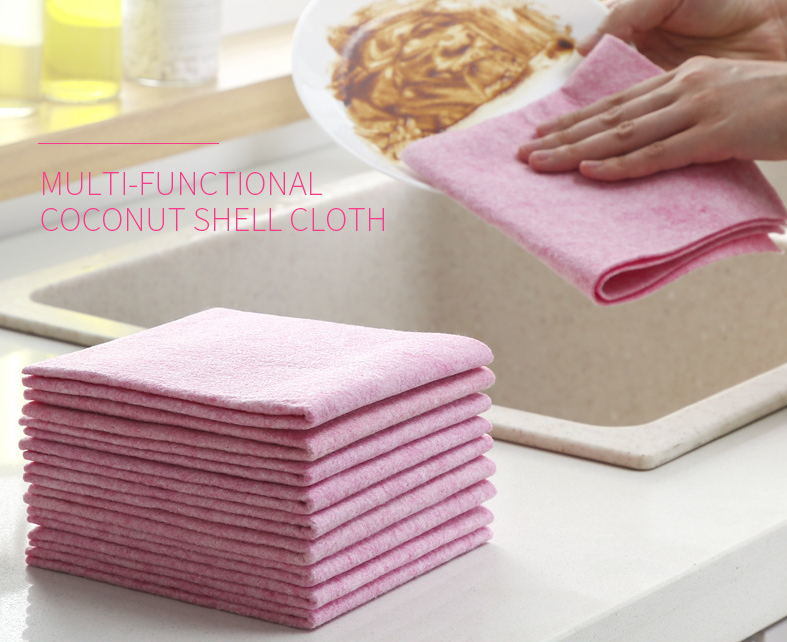 Ultra Absorbent Oil Free Coconut Shell Cleaning Cloth Kitchen Dish Washing Towel Wipe