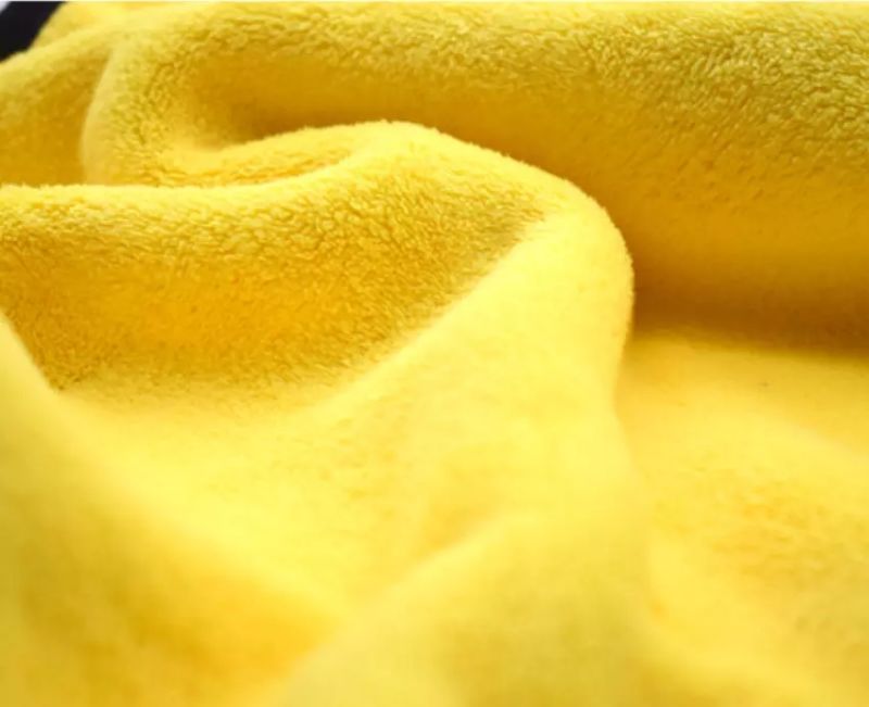 Car Care Cleaning Cloth Coral Fleece Yellow and Grey Double Sided Super Soft Car Wash Towel Kitchen Cloth