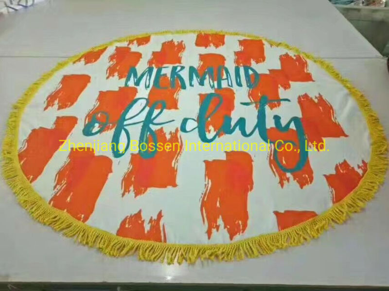 OEM Customized Design Print Cotton Microfiber Round 160cm Fouta Beach Towel Factory