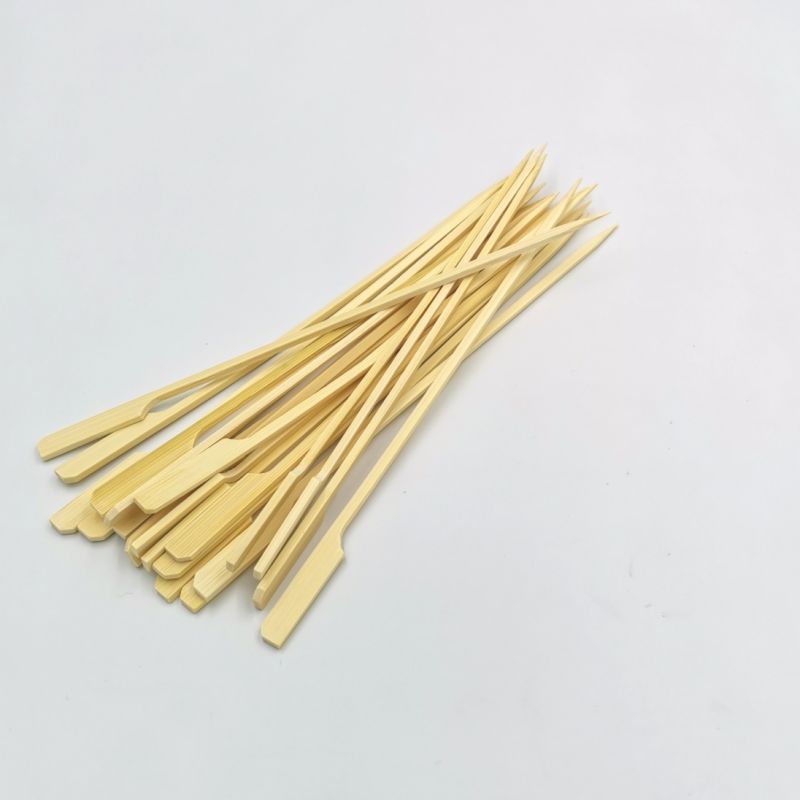 Best Quality Eco Friendly BBQ Tools Barbecue Bamboo Sticks Flat End Bamboo Skewers