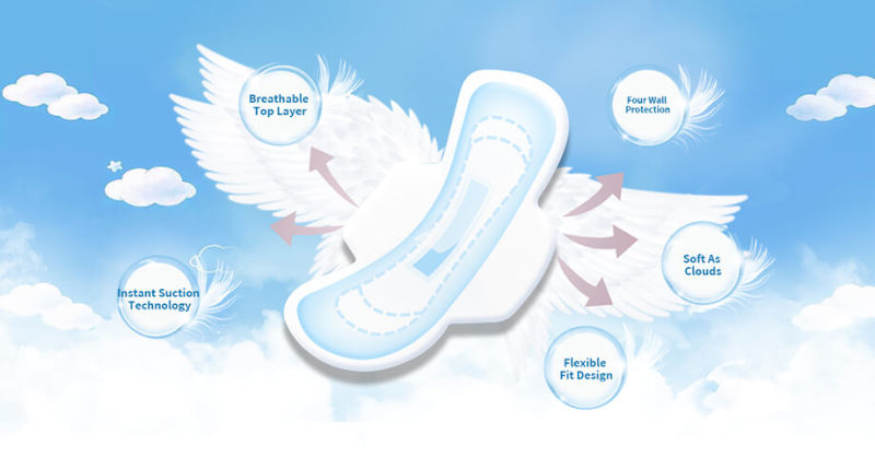 China Breathable Disposable Organic Cotton Sanitary Napkin 280mm