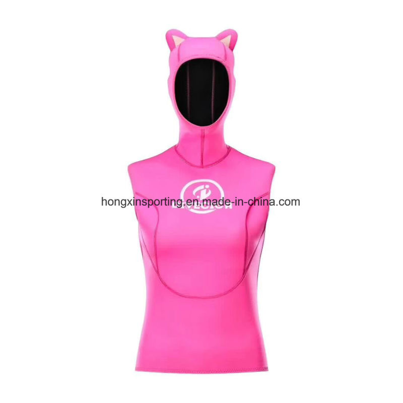 Women's Sleeveless Vest with Hood for Diving Swimming