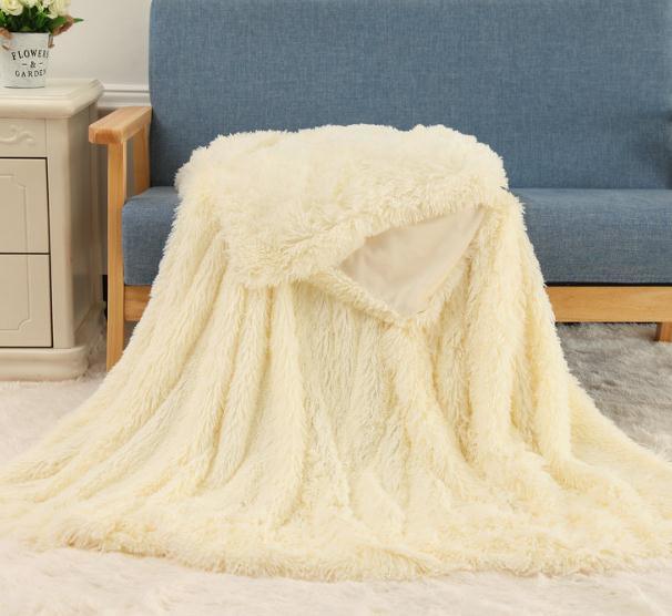 Long Fuzzy Blanket Fluffy Throw Blanket for Baby Adult