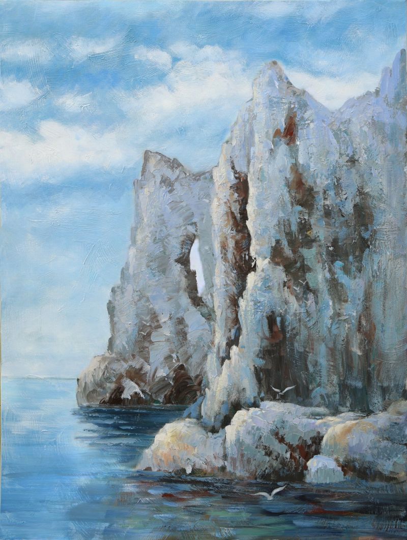 Top Quality Large Size Hand-Painted Home Decorative Sea Landscape Art Oil Paintings